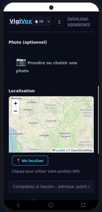Interface de suivi citoyen
